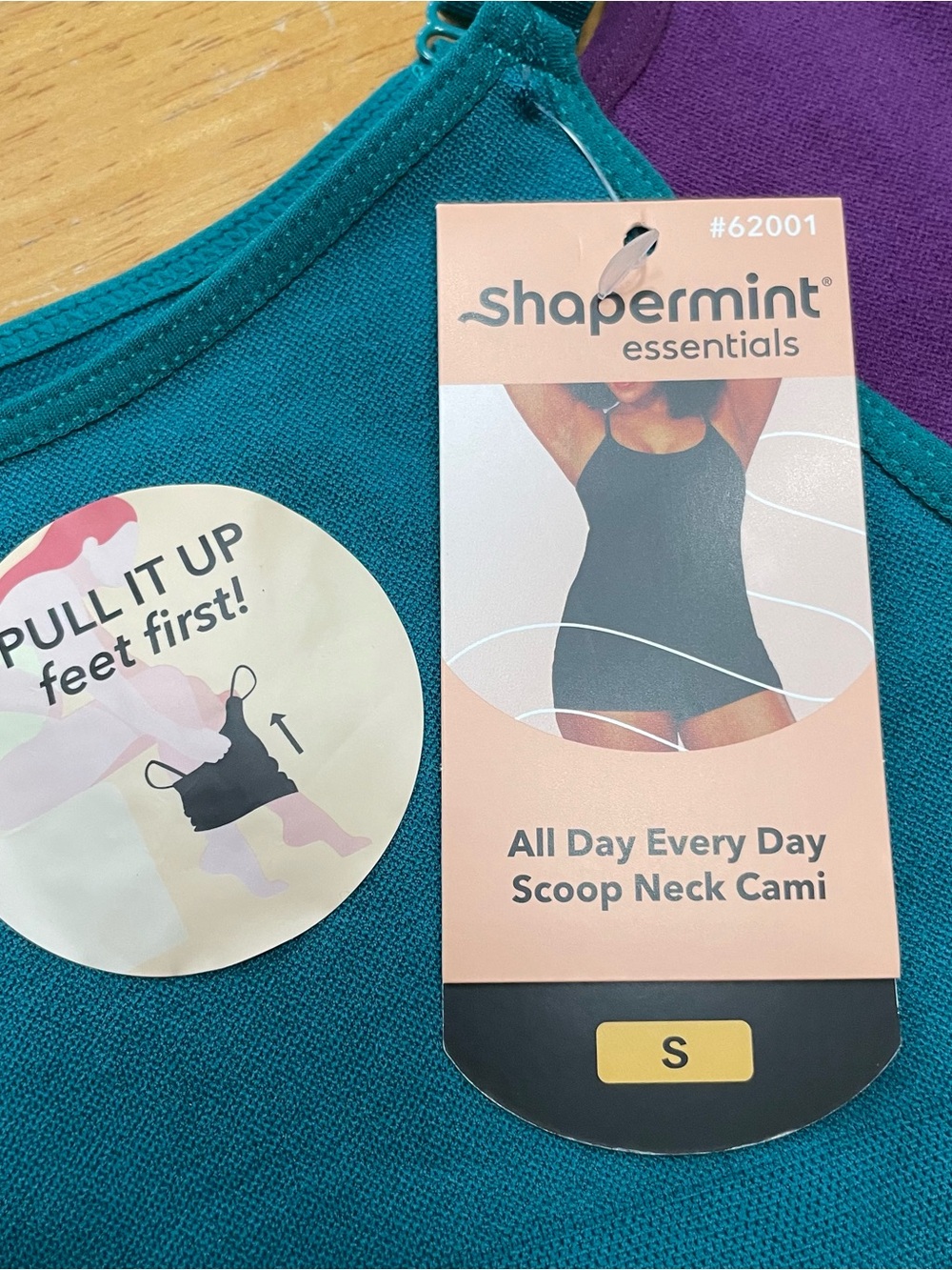 TWO Shapermint Essentials Scoop Neck Cami Blue and Purple Womens Small 62001 NEW - Picture 3 of 5